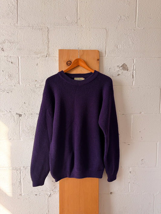 Vtg L.L Bean Purple Wool Sweater : M (As Is)