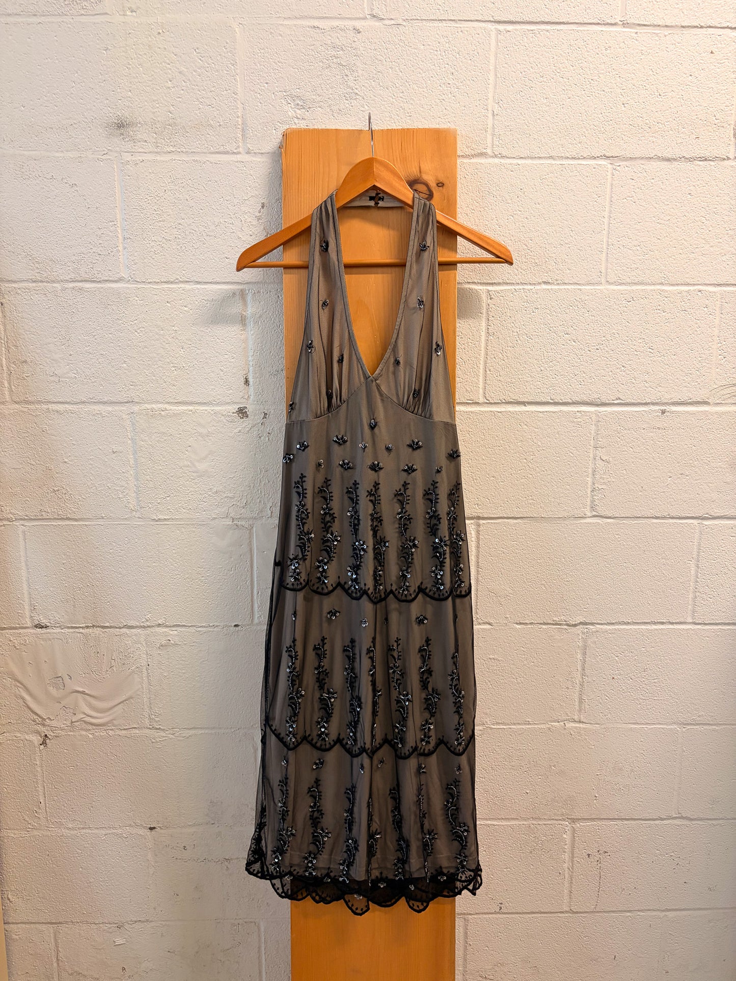 Vtg Newport News Beaded Halter Dress : 6