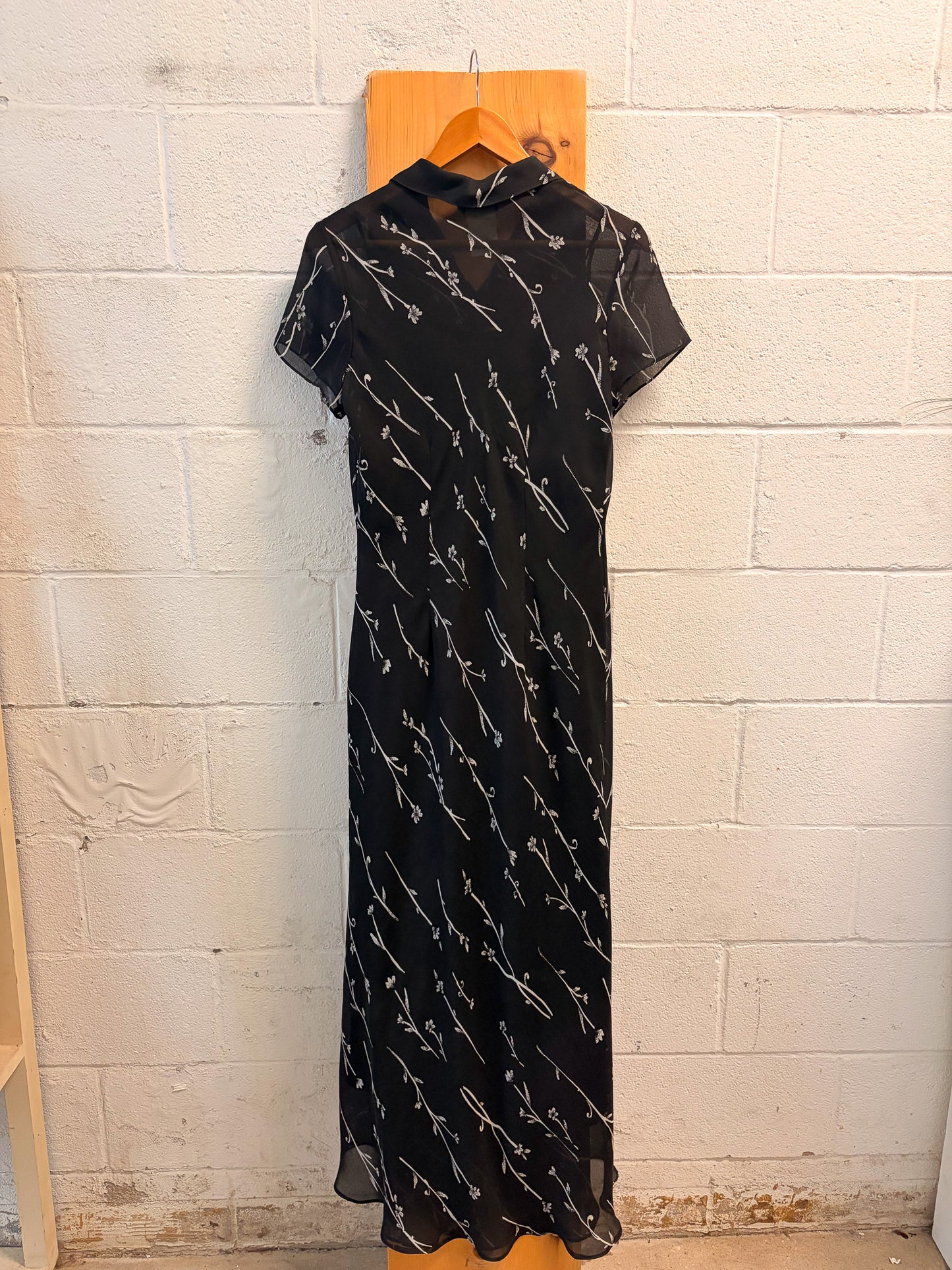 Vtg Black & White Maxi Dress : 12