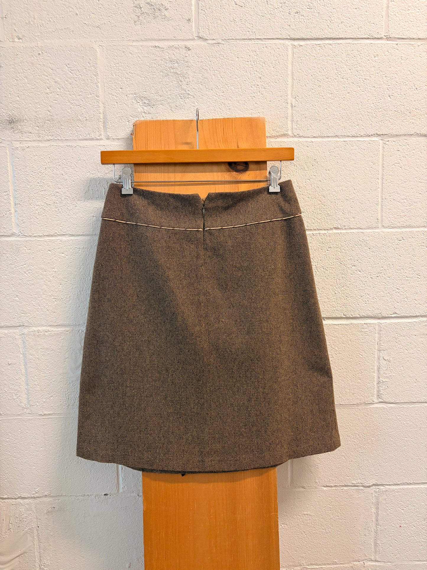 Brown Wool Blend Skirt : 8