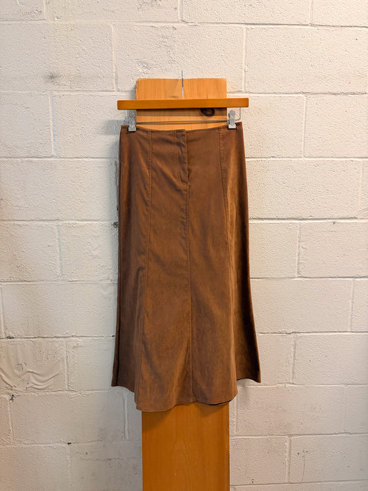 Long Brown A-Line Skirt : 6