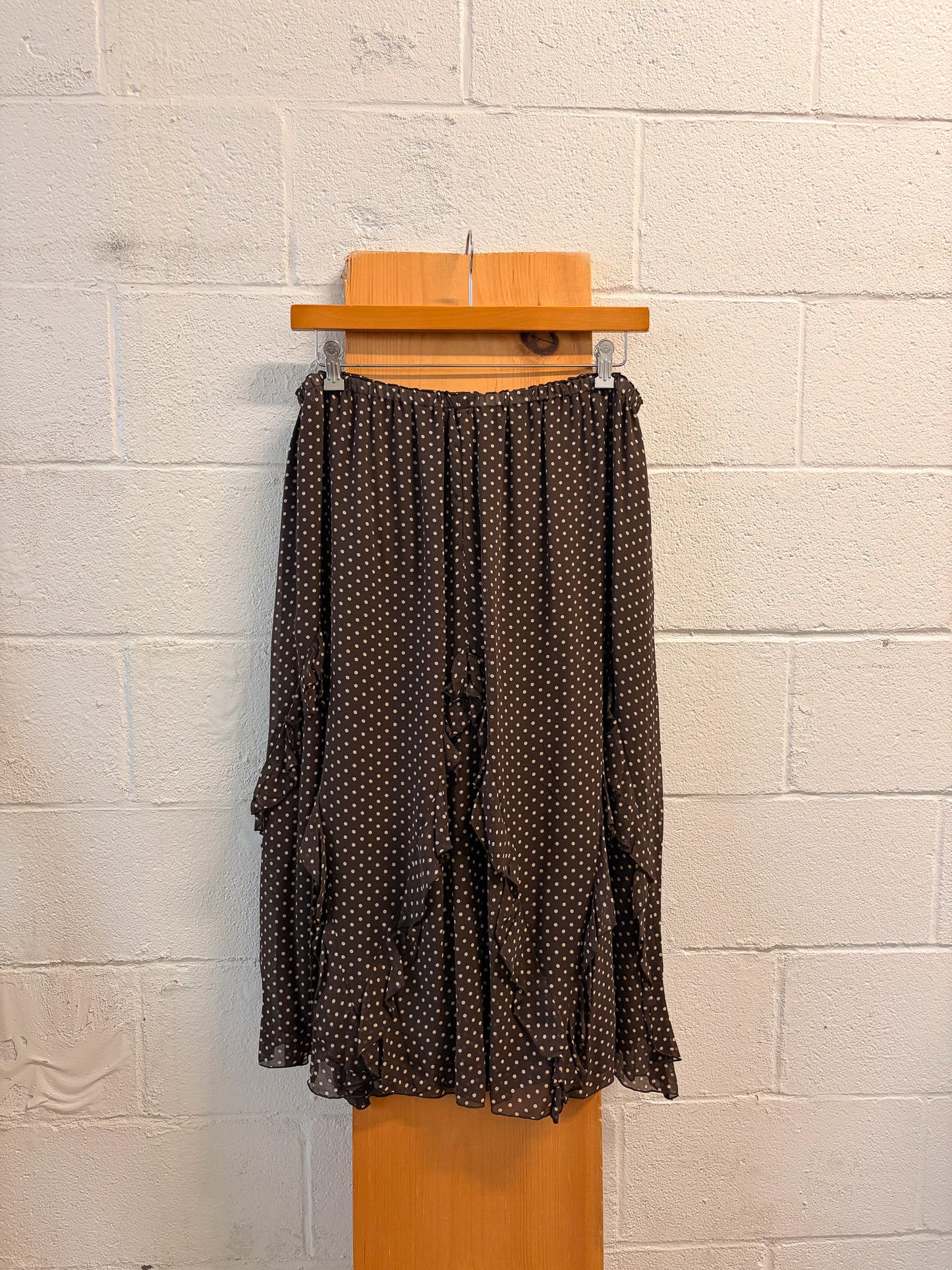 Ruffled Brown Polka Dot Skirt : 24