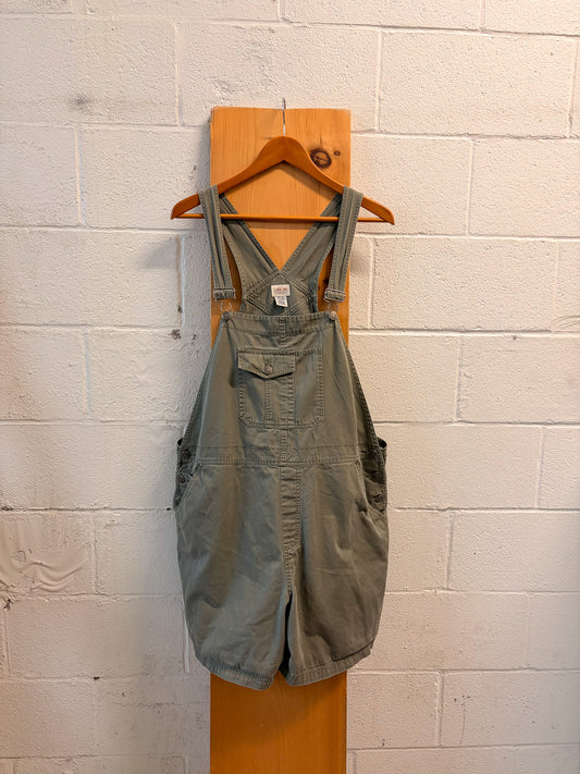 Green Denim Shortalls : XL