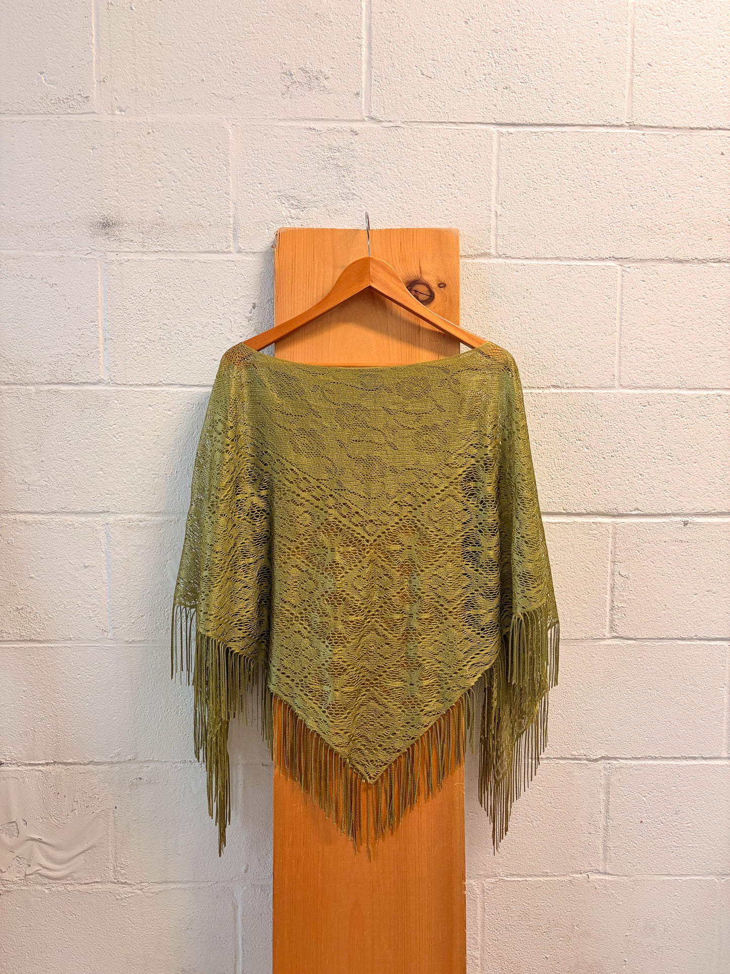 Green Fringe Poncho