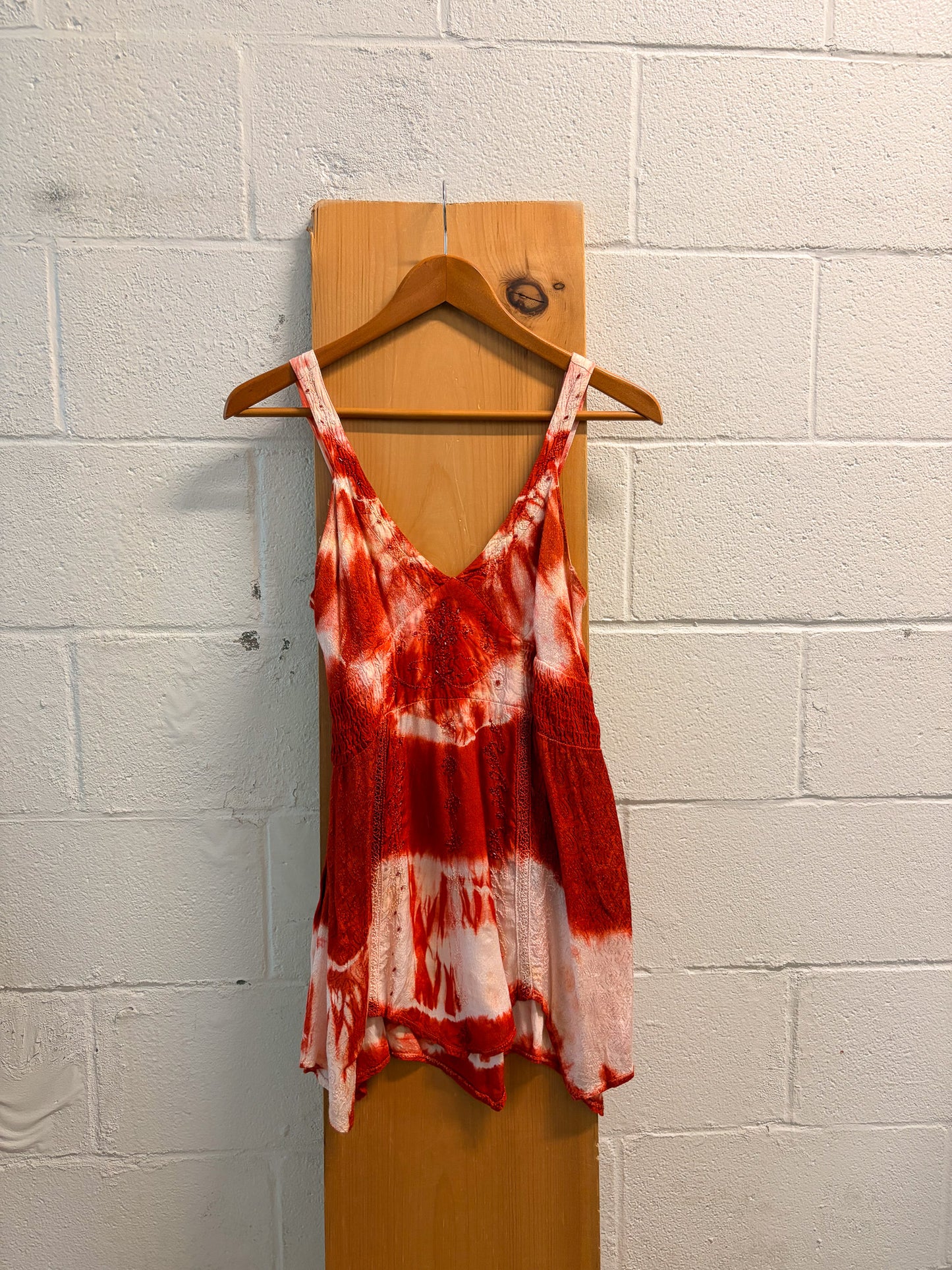 Beaded Embroidered Tie Dye Tank : M