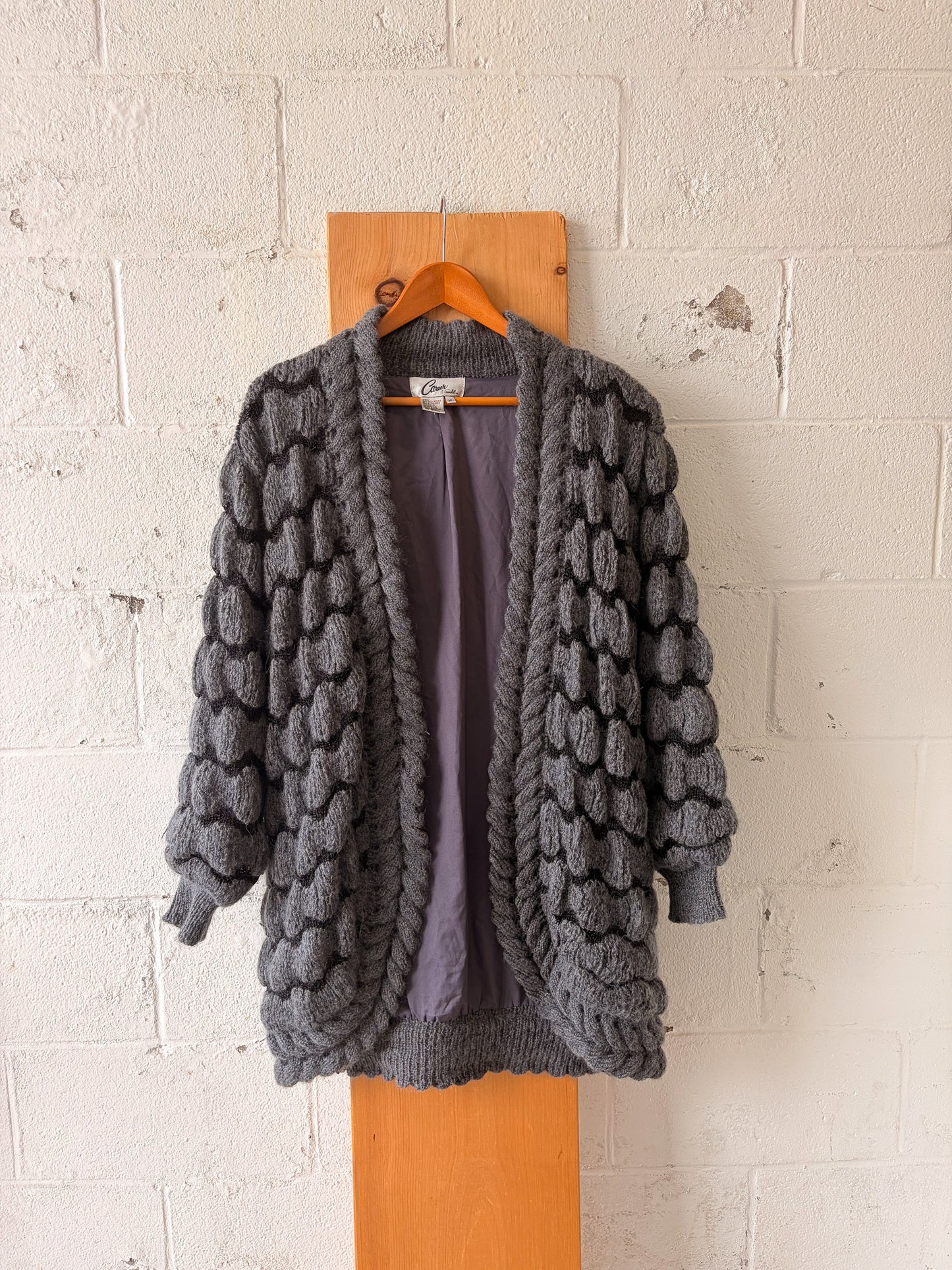 Gray Wool Blend Cardigan : XL