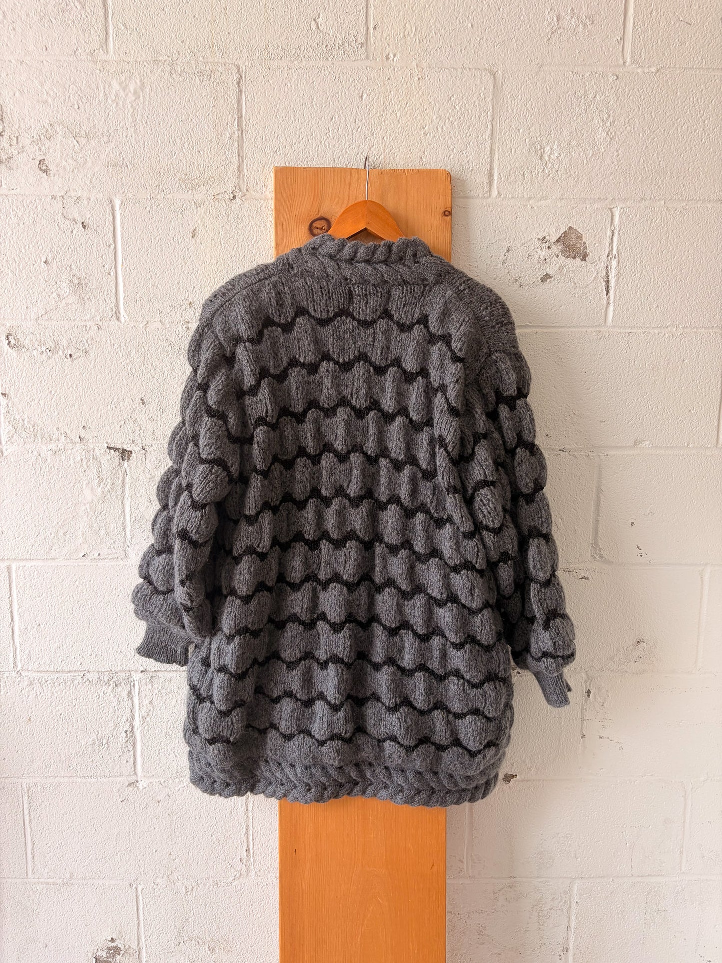 Gray Wool Blend Cardigan : XL