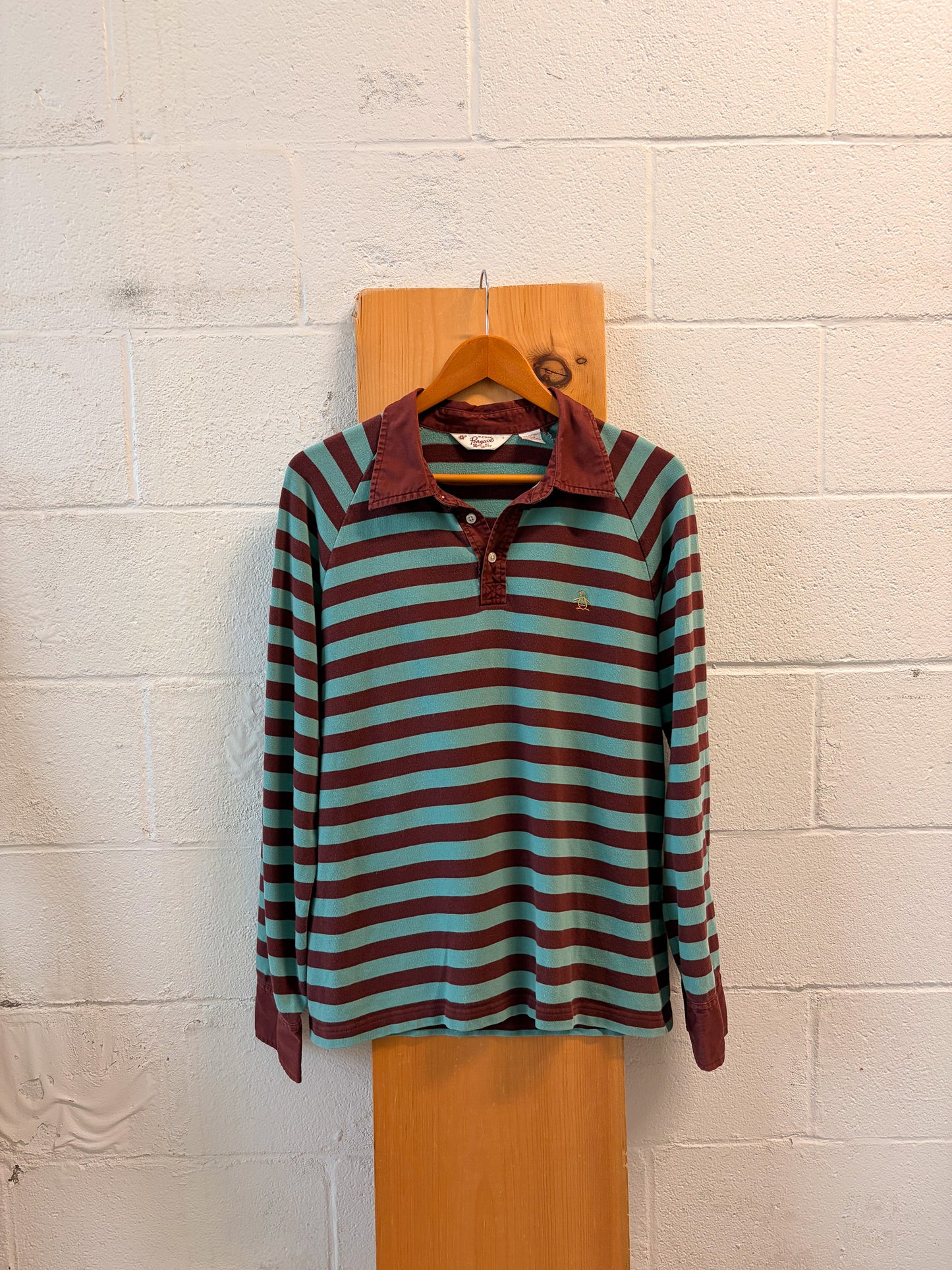 Striped Long Sleeve Rugby Shirt : L