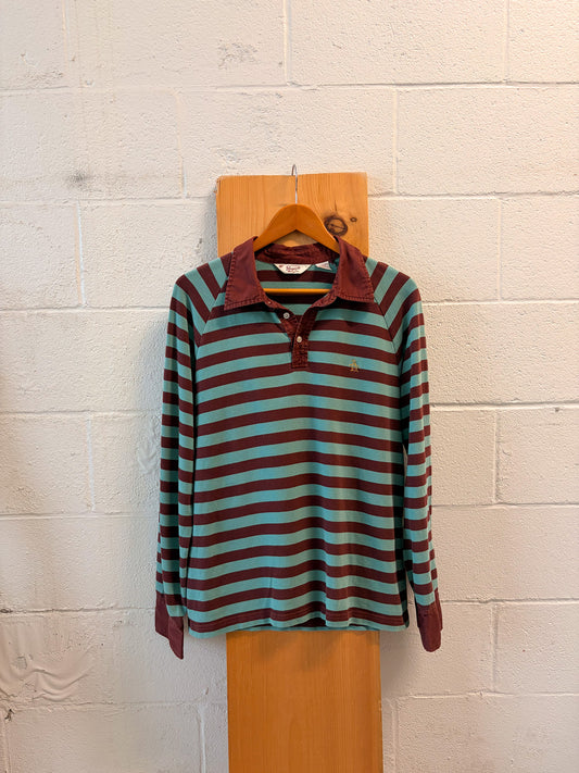 Striped Long Sleeve Rugby Shirt : L