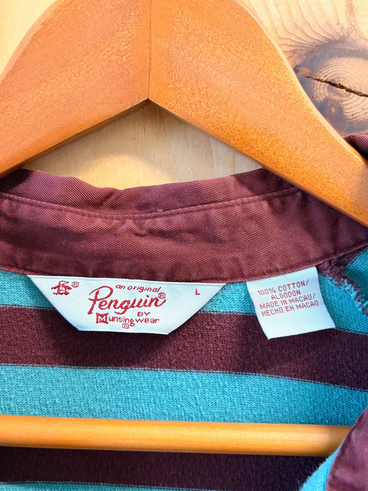 Striped Long Sleeve Rugby Shirt : L