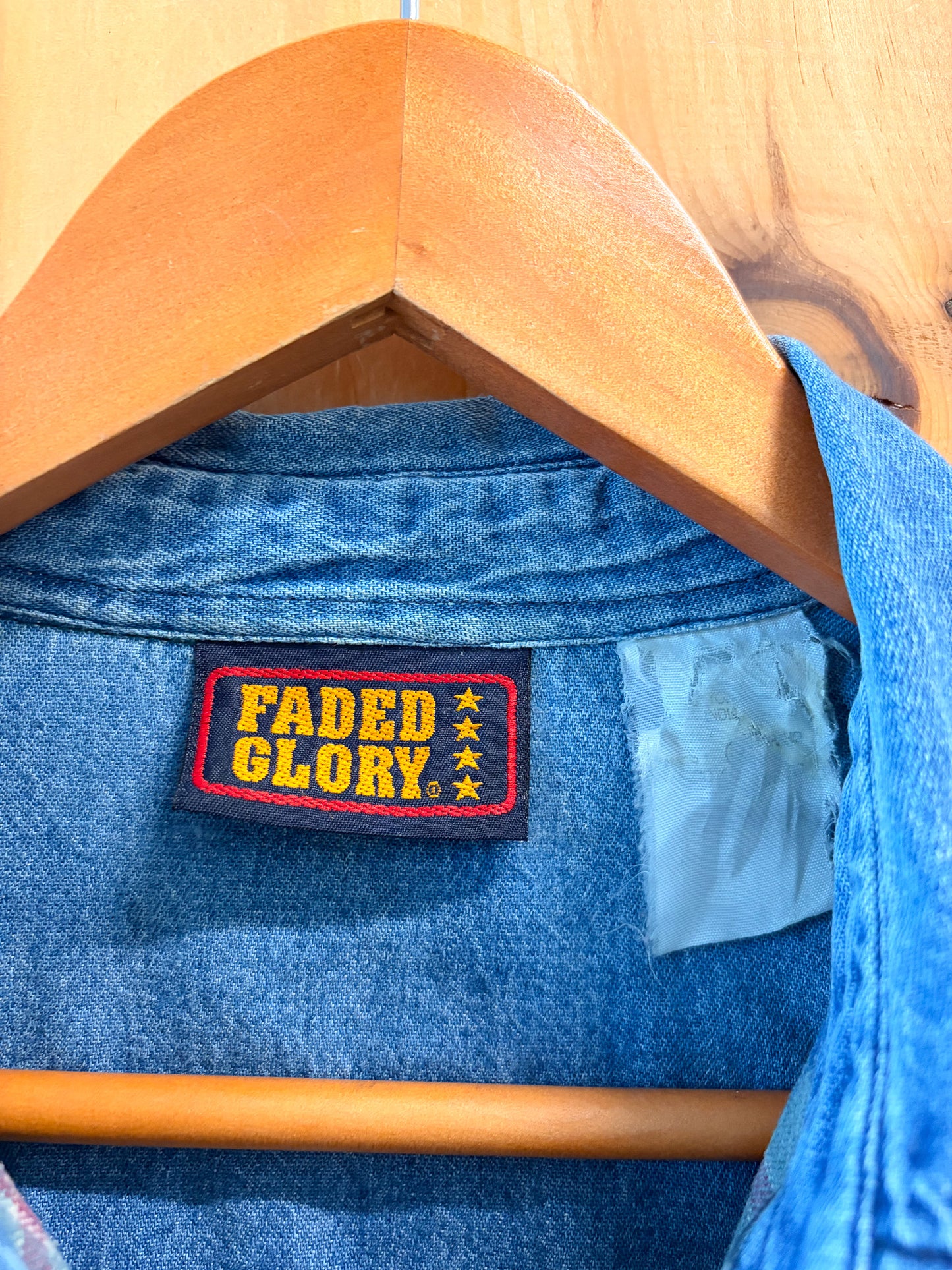Vtg Faded Glory Denim Flannel : M/L