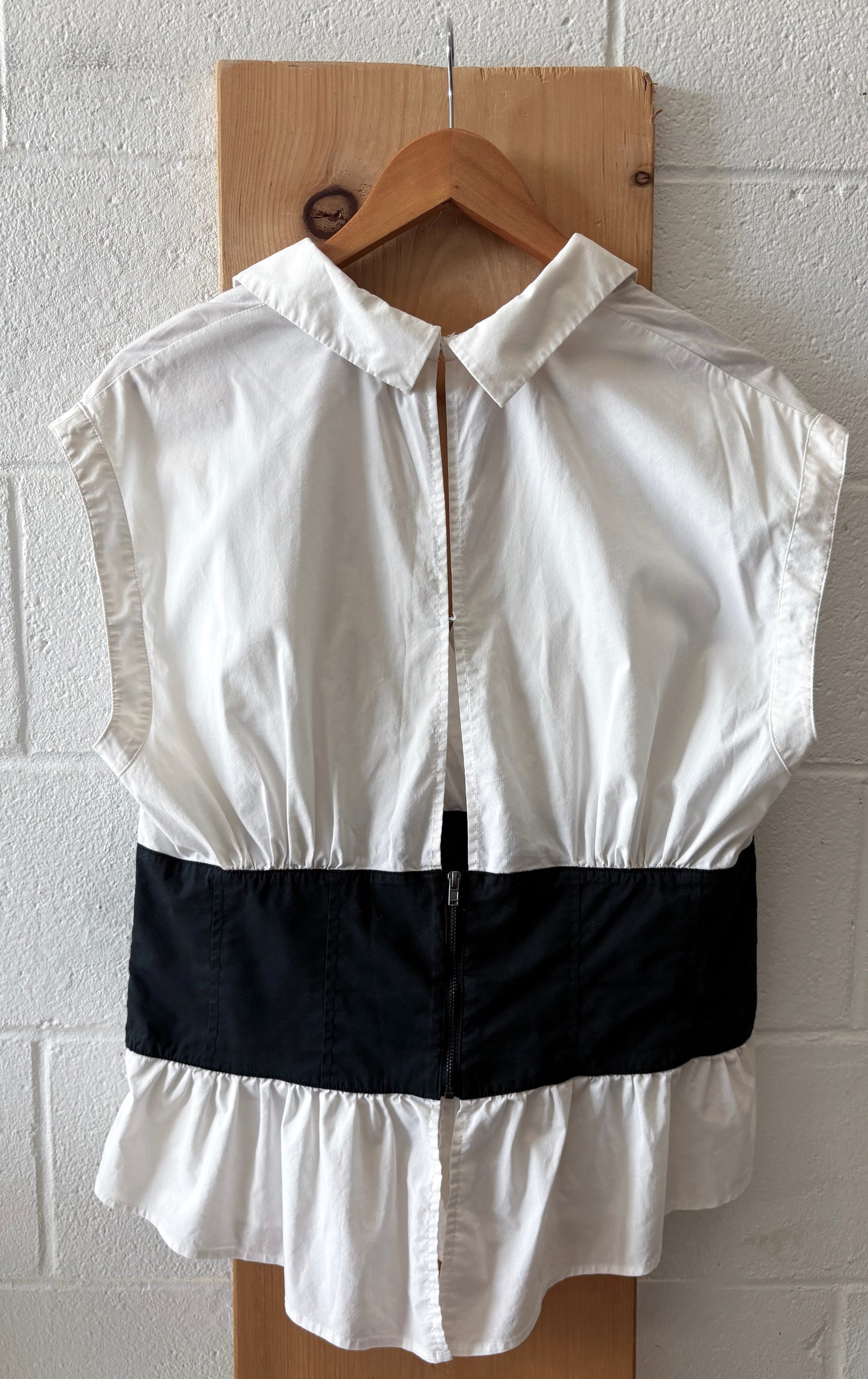 Black and White Corset Blouse : XL