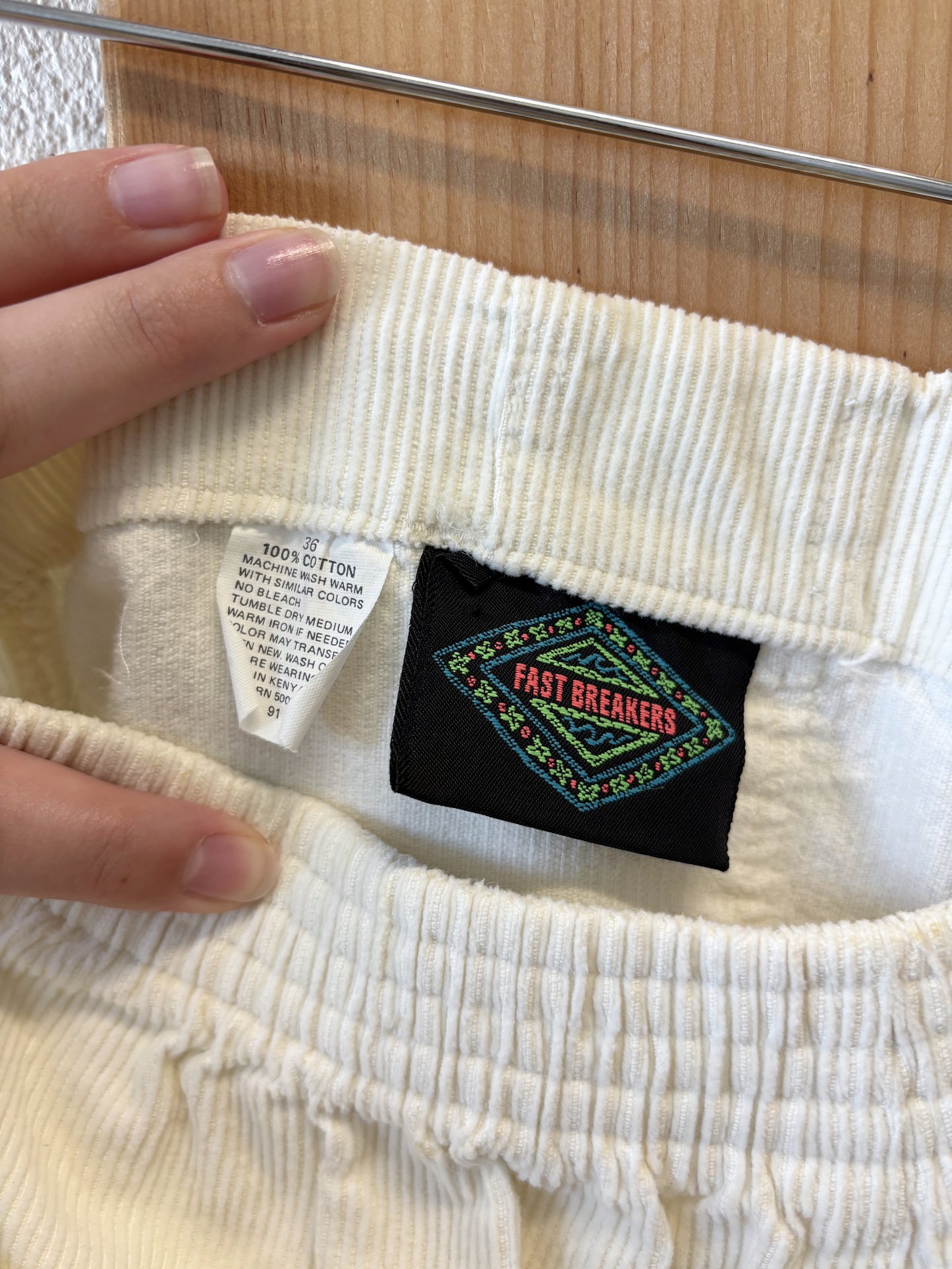 Off-White Corduroy Shorts : 33” W