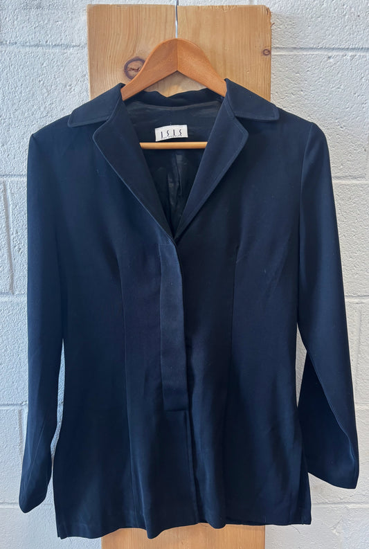 Vtg Black Blazer : S