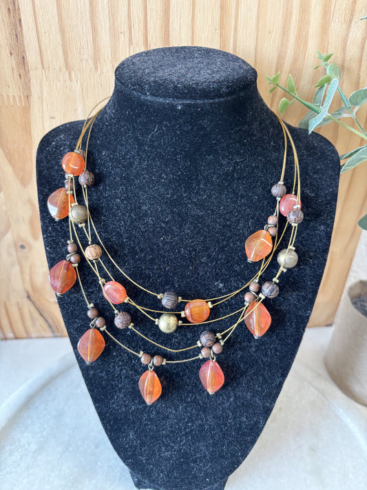 Bronze Beaded Necklace