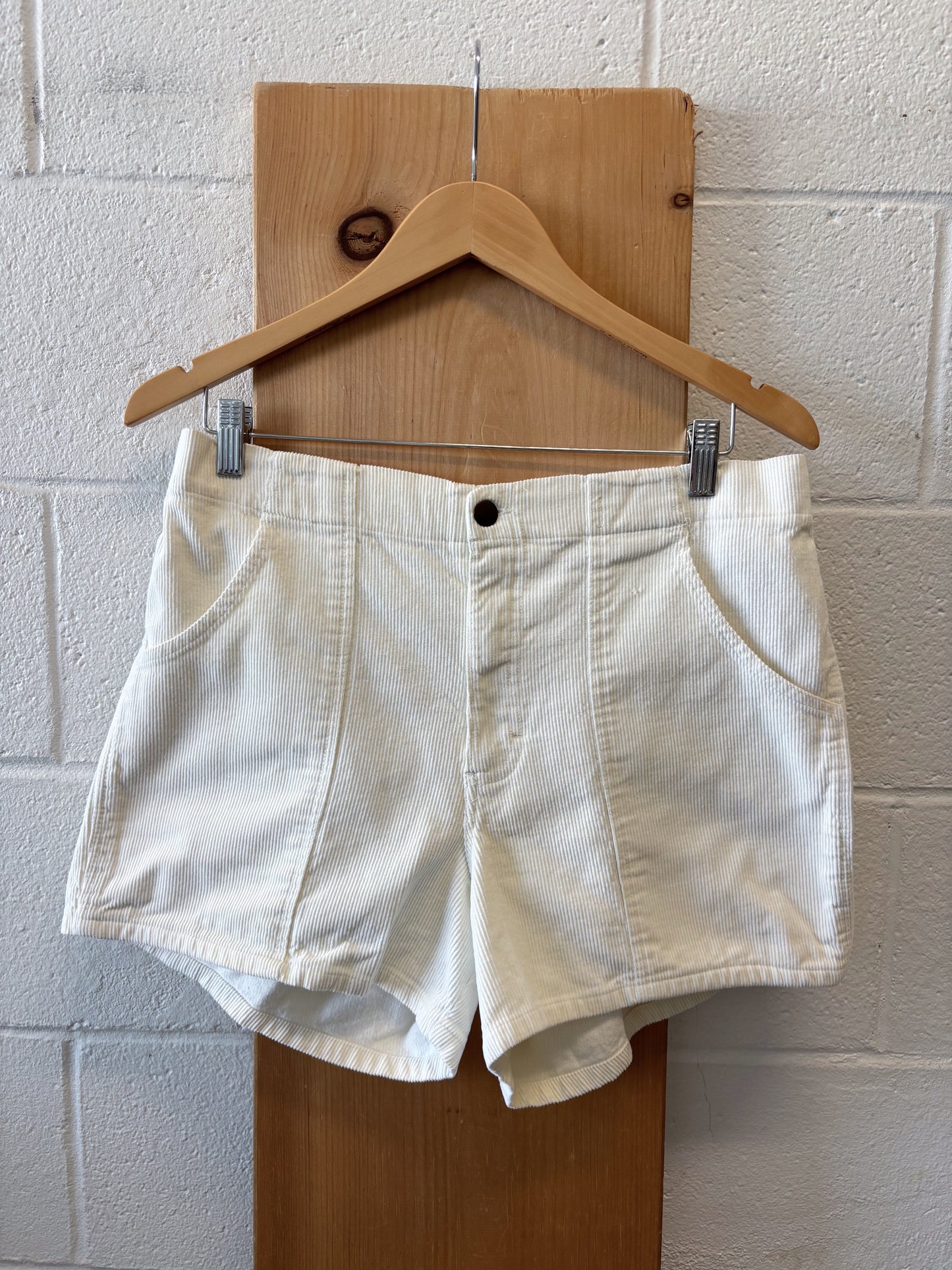 Off-White Corduroy Shorts : 33” W